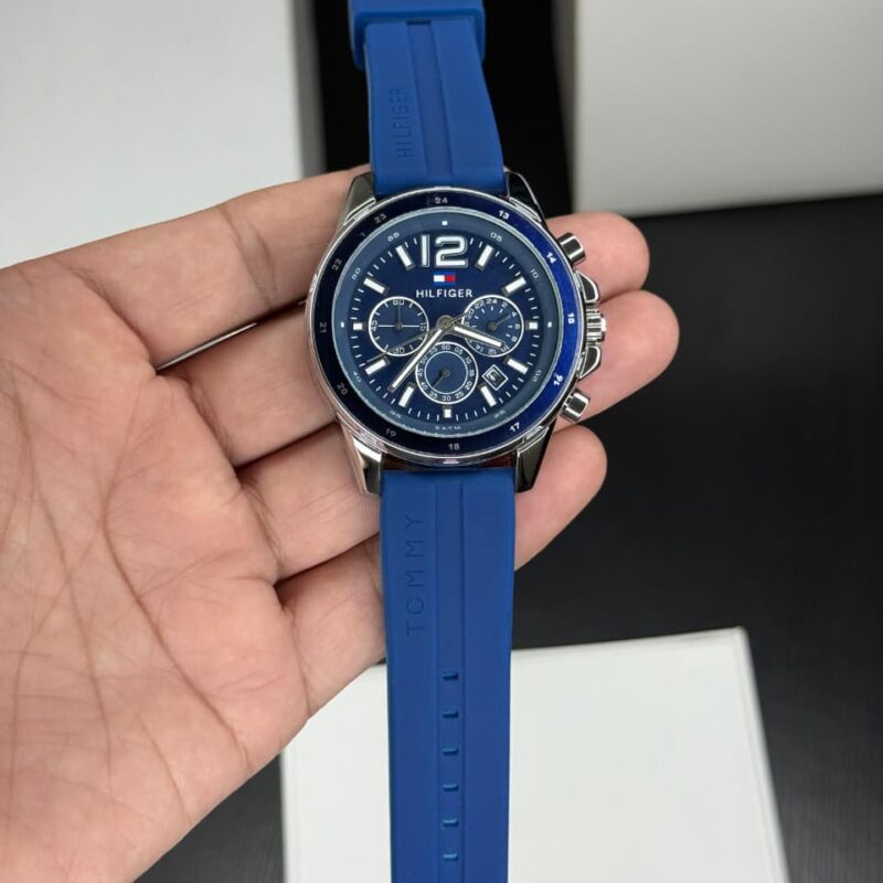 Tommy Hilfiger Men’s Chronograph Blue Silicone Strap Watch 42mm