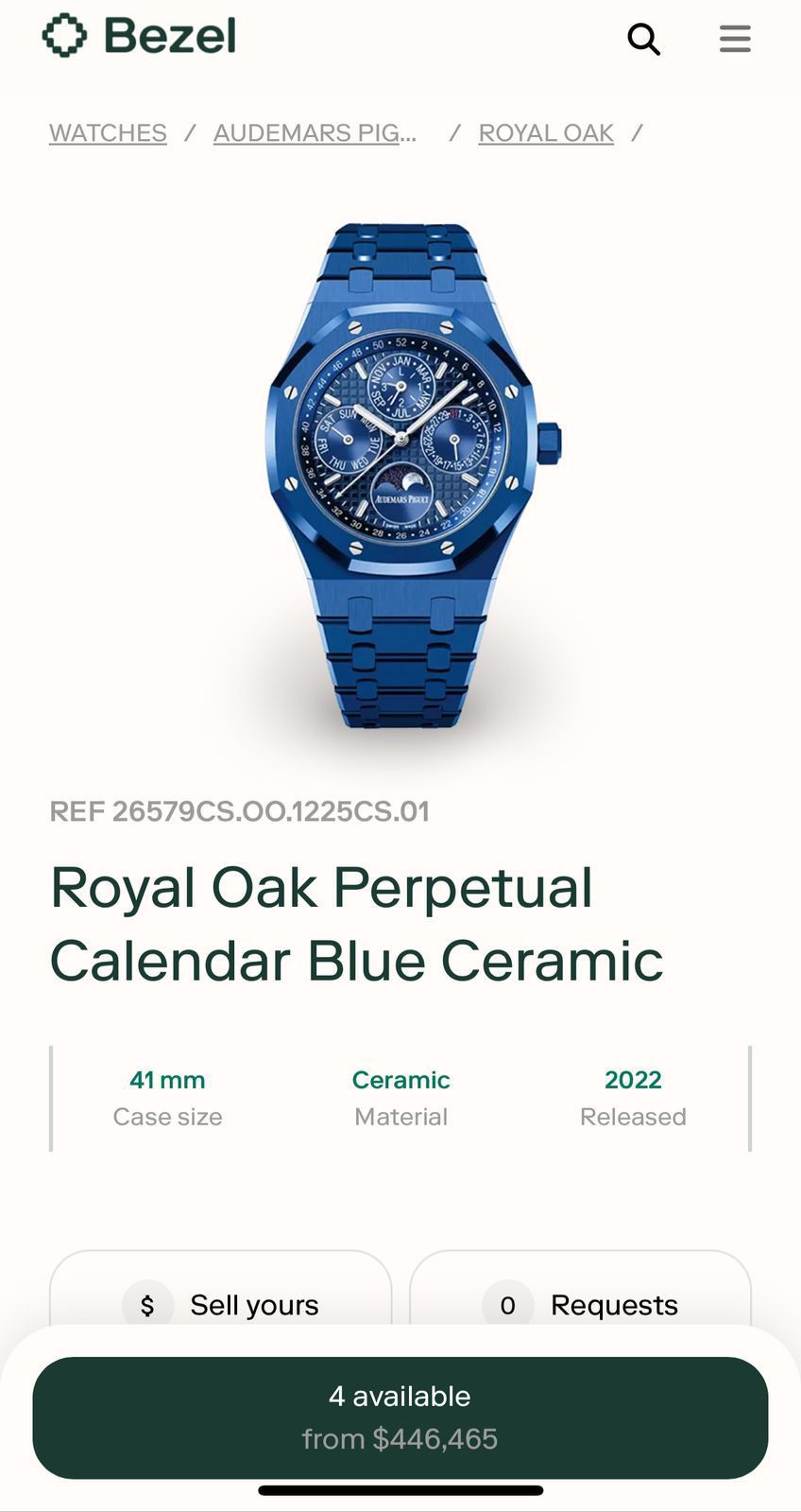 Audemars Piguet Royal Oak Men's Automatic Blue Dial 43mm Watch - Image 2