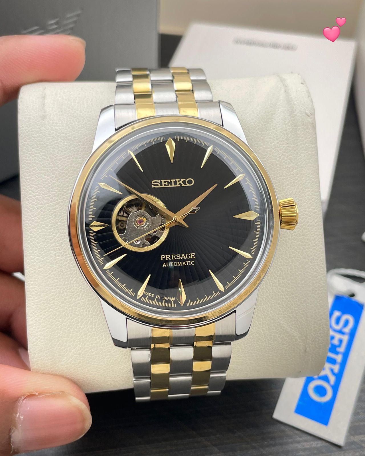 Seiko Presage Cocktail Time Grasshopper Sapphire glass 43mm Open Heart Automatic Men's Watch - Image 4