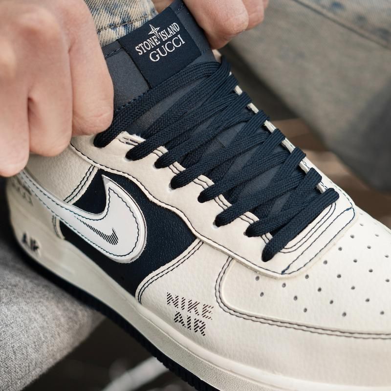 Nike Custom Stone Island x Gucci Air Force 1 Low Men's Sneakers - Image 4
