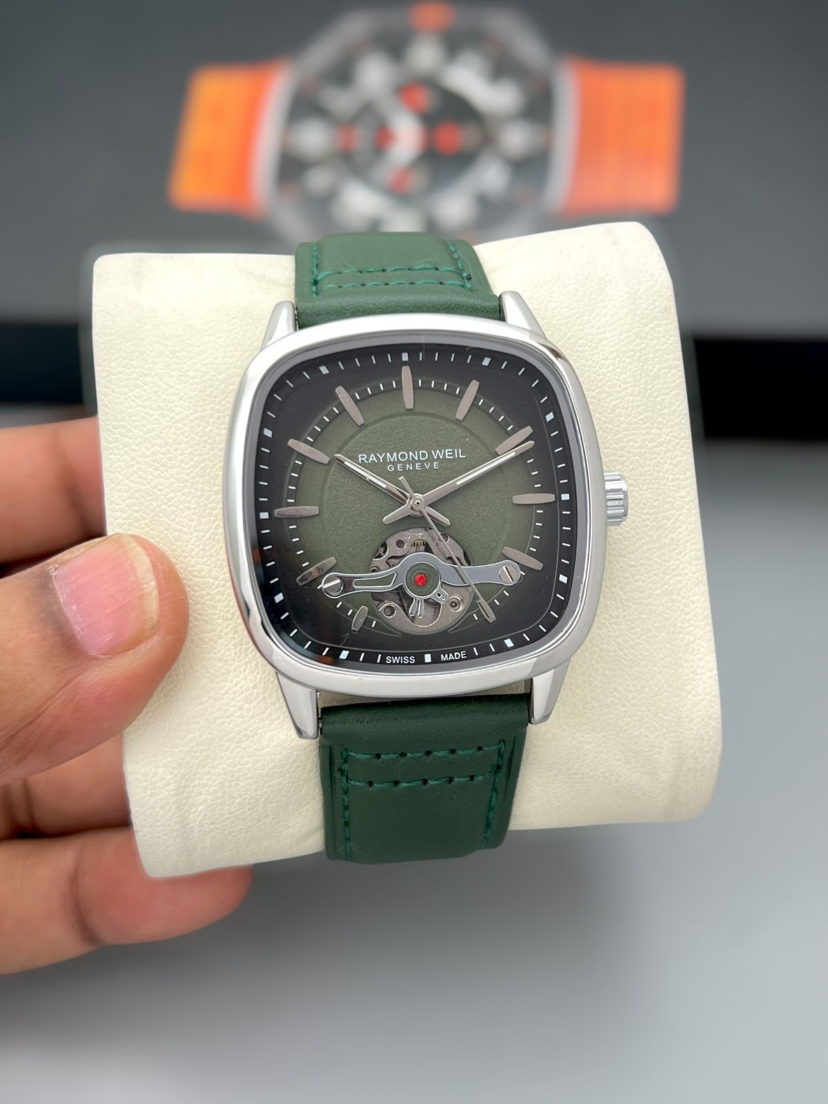 Raymond Weil Freelancer Skeleton Swiss Made Leather Strap Open-Heart 45mm Automatic Men's Watch - Image 2