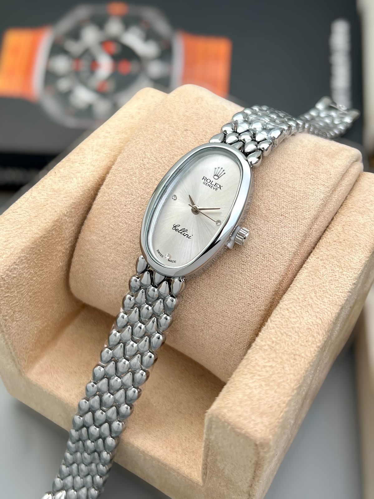 Rolex Cellini Oval Stainless Steel 33mm Swiss Quartz Movement Ladies Watch - Image 2