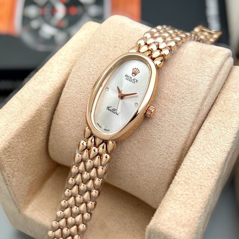 Rolex Cellini Oval Stainless Steel 33mm Swiss Quartz Movement Ladies Watch