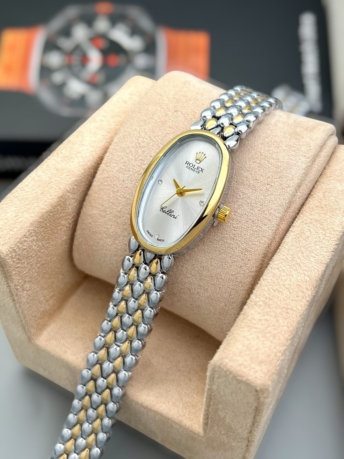 Rolex Cellini Oval Stainless Steel 33mm Swiss Quartz Movement Ladies Watch - Image 5