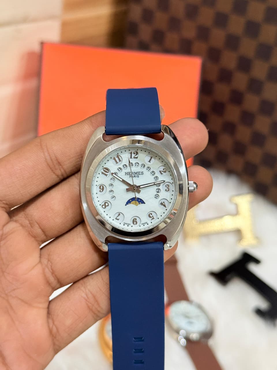 Hermès DR2770 Designer Moonphase Collection Men's Watches 39mm - Image 3