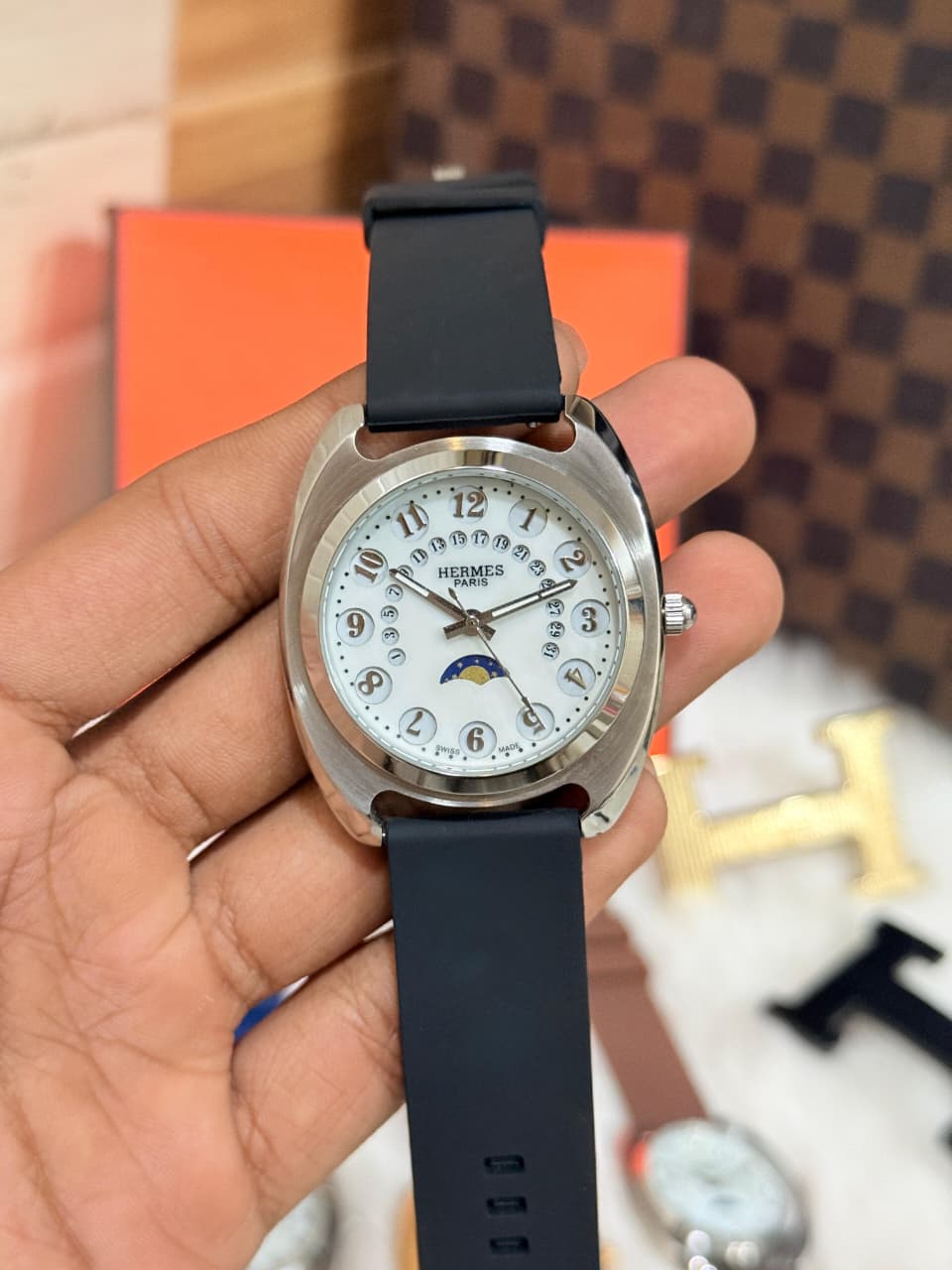 Hermès DR2770 Designer Moonphase Collection Men's Watches 39mm - Image 4