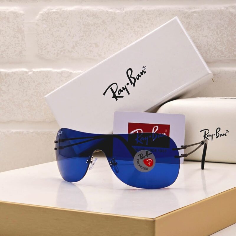 Ray-Ban Men's Sunglasses Single Shield Blue Polarized