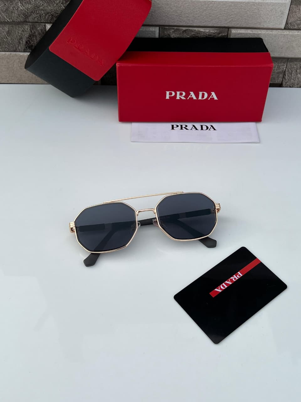 Prada Geometric Unisex Sunglasses - Image 2