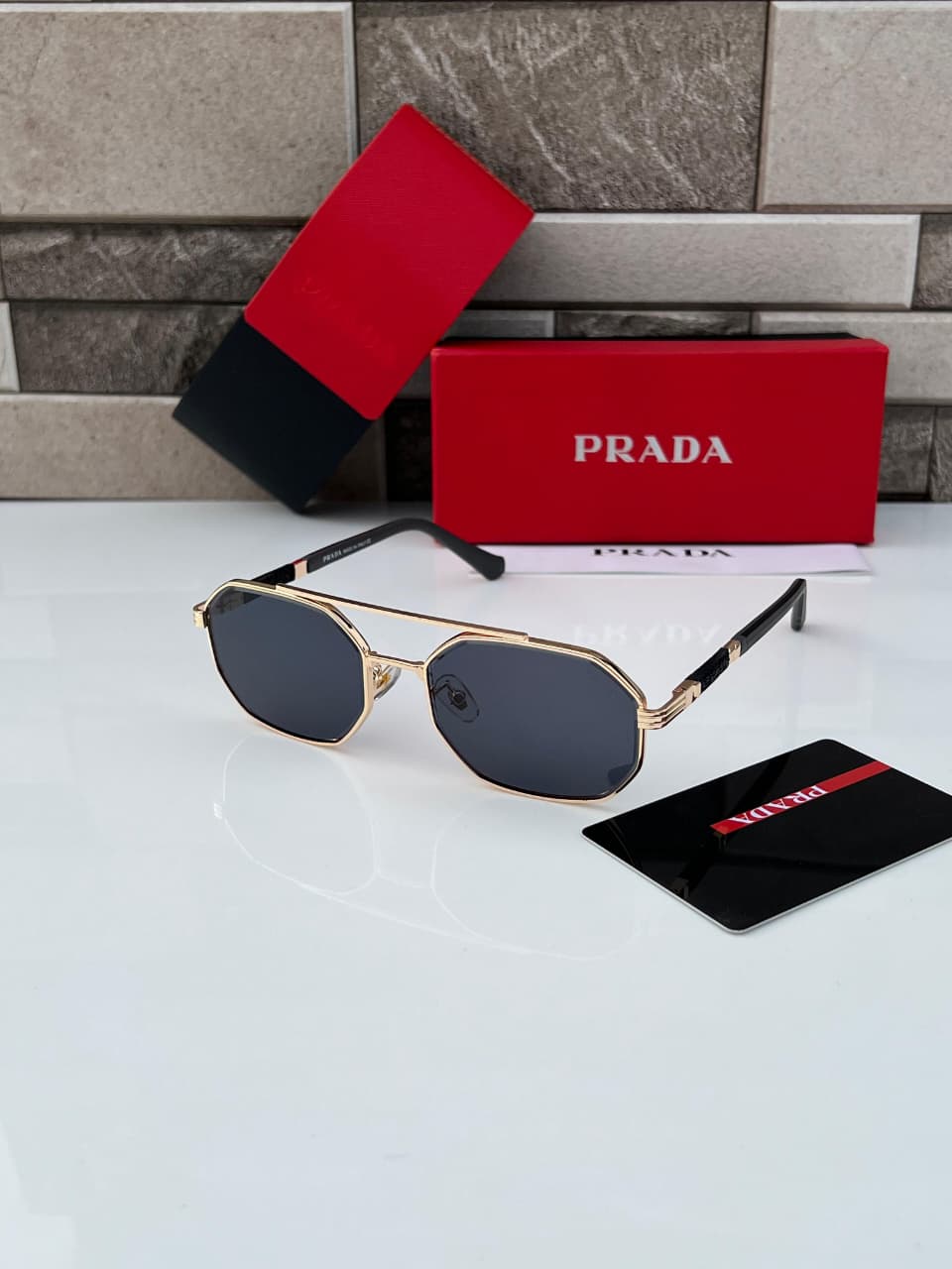 Prada Geometric Unisex Sunglasses