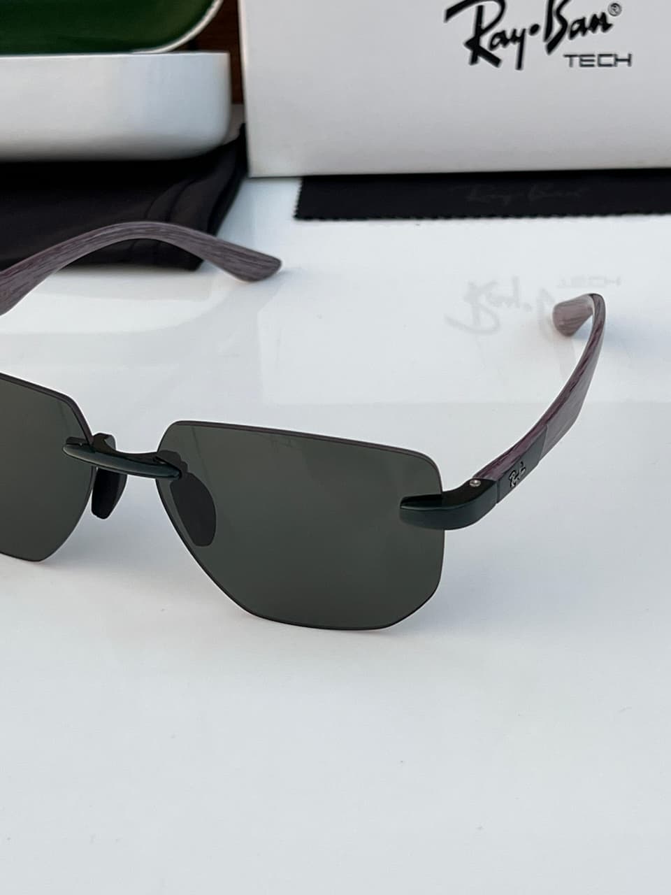 Ray-Ban Tech Rimless Square Unisex Sunglasses - Image 3