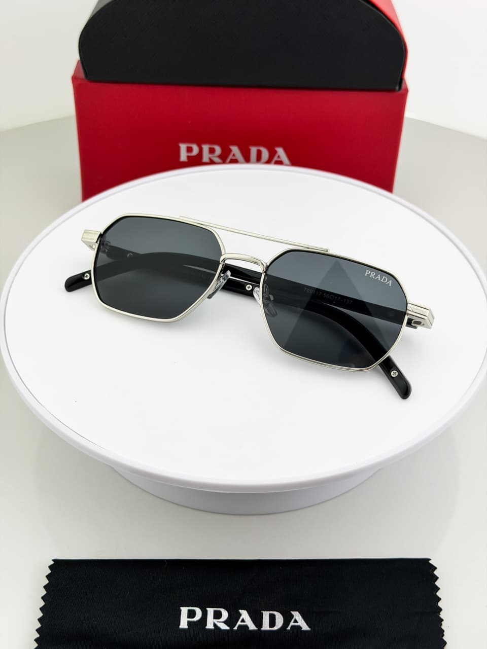 Prada Geometric Unisex Sunglasses - Image 2