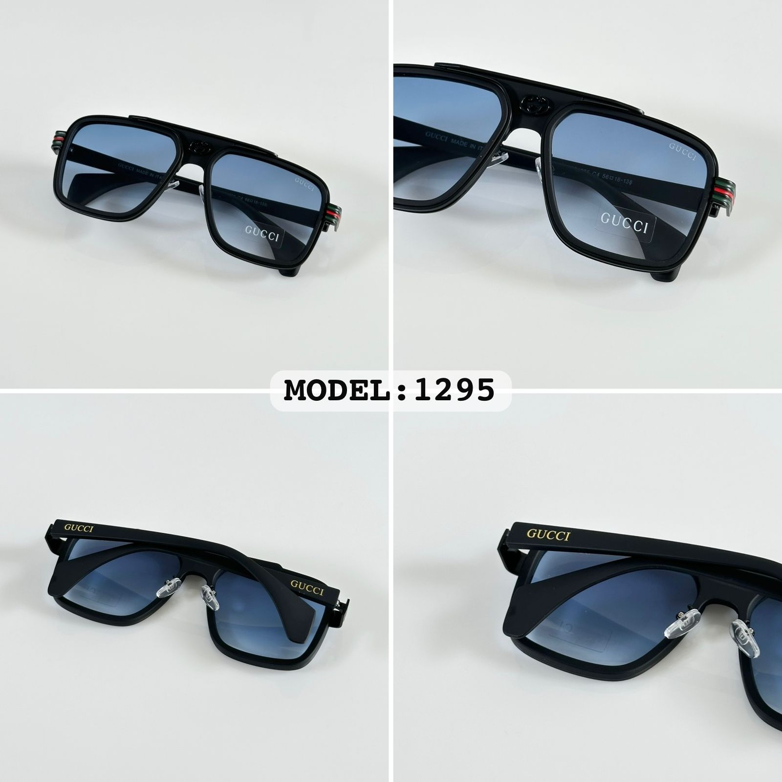 Gucci Model Black Unisex Sunglasses - Image 4