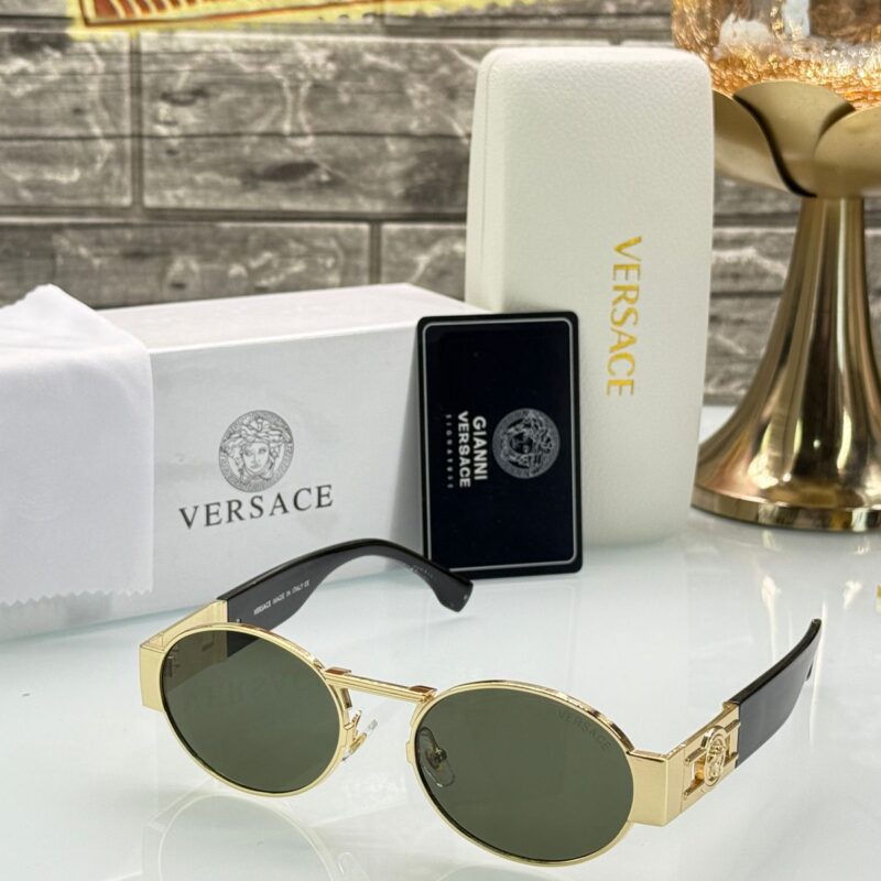 Versace Oval Metal Unisex Sunglasses