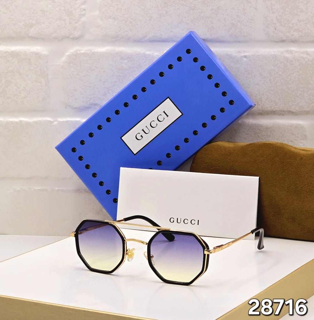 Gucci Model Unisex Octagonal Sunglasses - Image 3