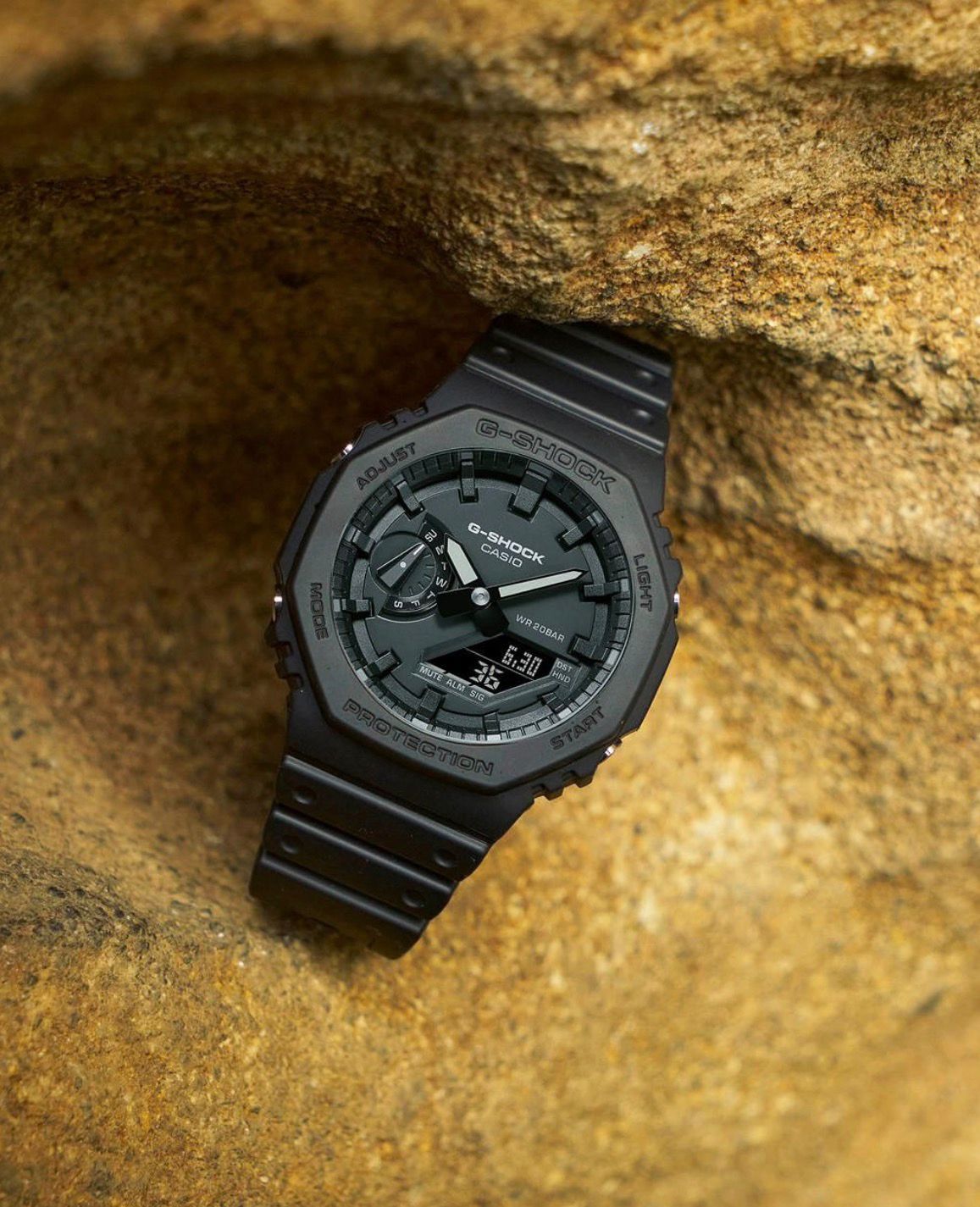 Casio G-Shock GA-2100 All Black Carbon Core Guard 48mm Mineral Glass Men's Watch - Image 4