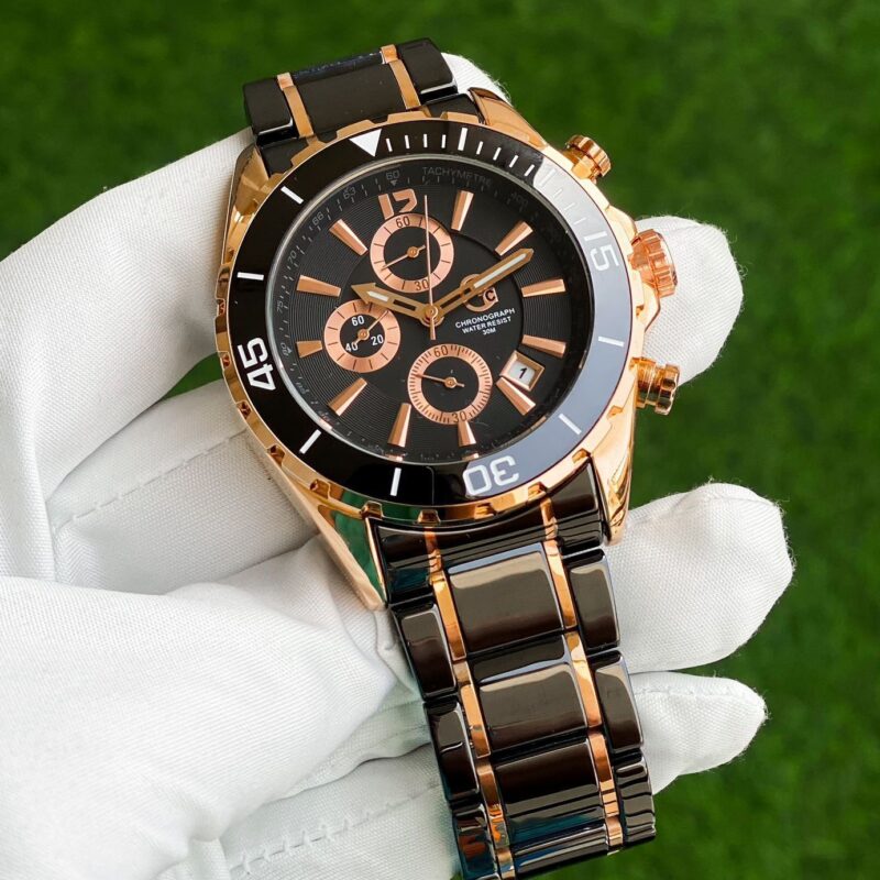 Gc Black Ceramic Chain Chronograph 44mm Swiss Made Quartz Movement Water resistant Men's Watch