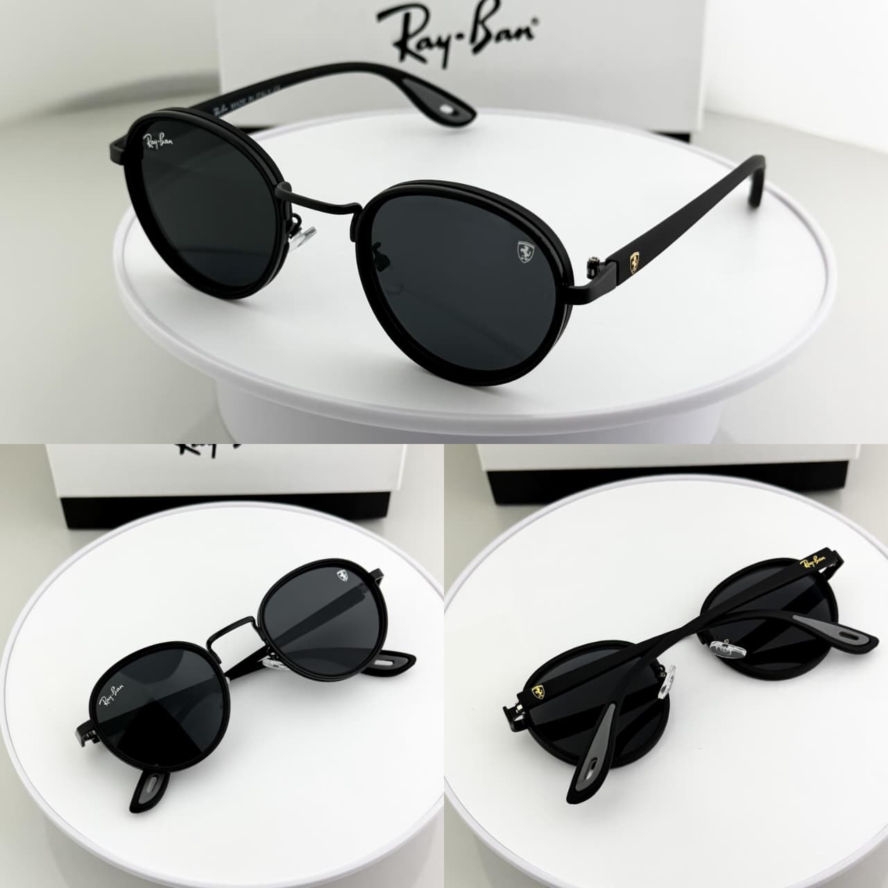 Ray-Ban Unisex Round Black Sunglasses - Image 2