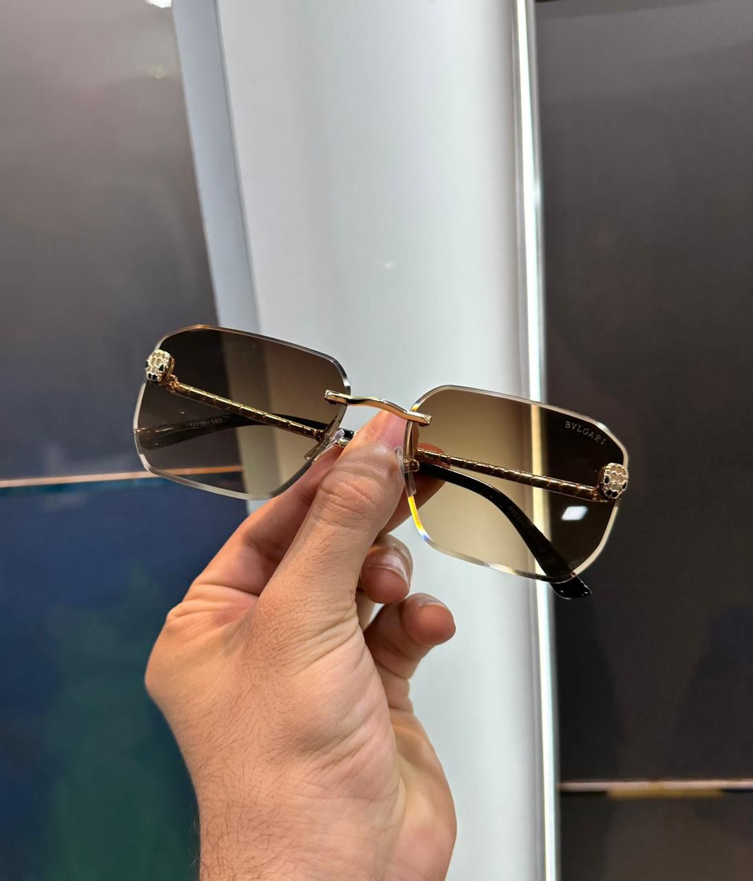 Bvlgari Unisex Rimless Sunglasses - Image 2