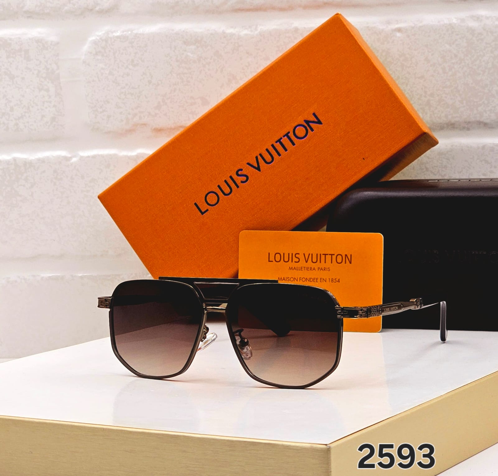 Louis Vuitton Square Aviator Unisex Sunglasses - Image 2