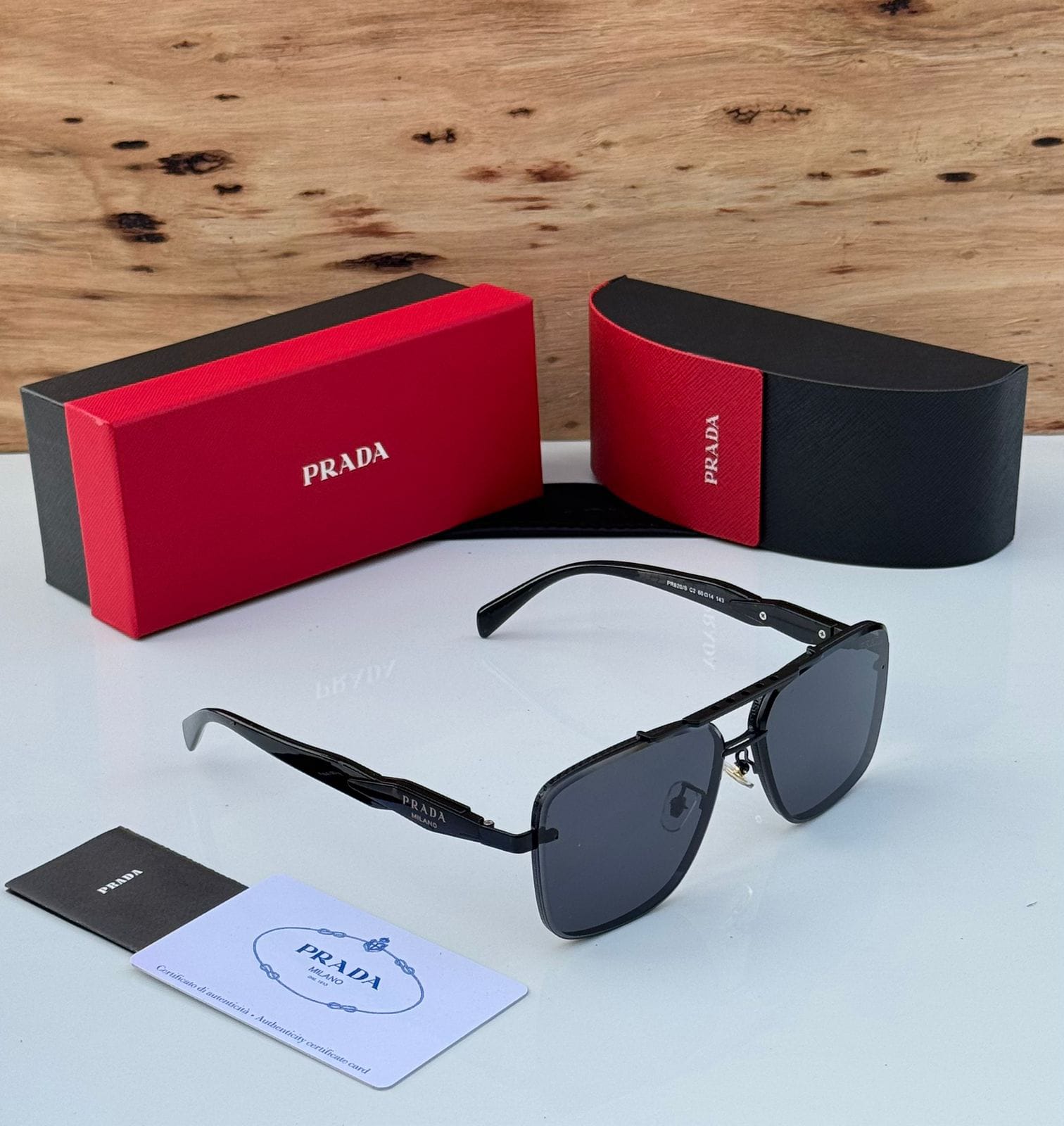 Prada Square Aviator Unisex Sunglasses - Image 2