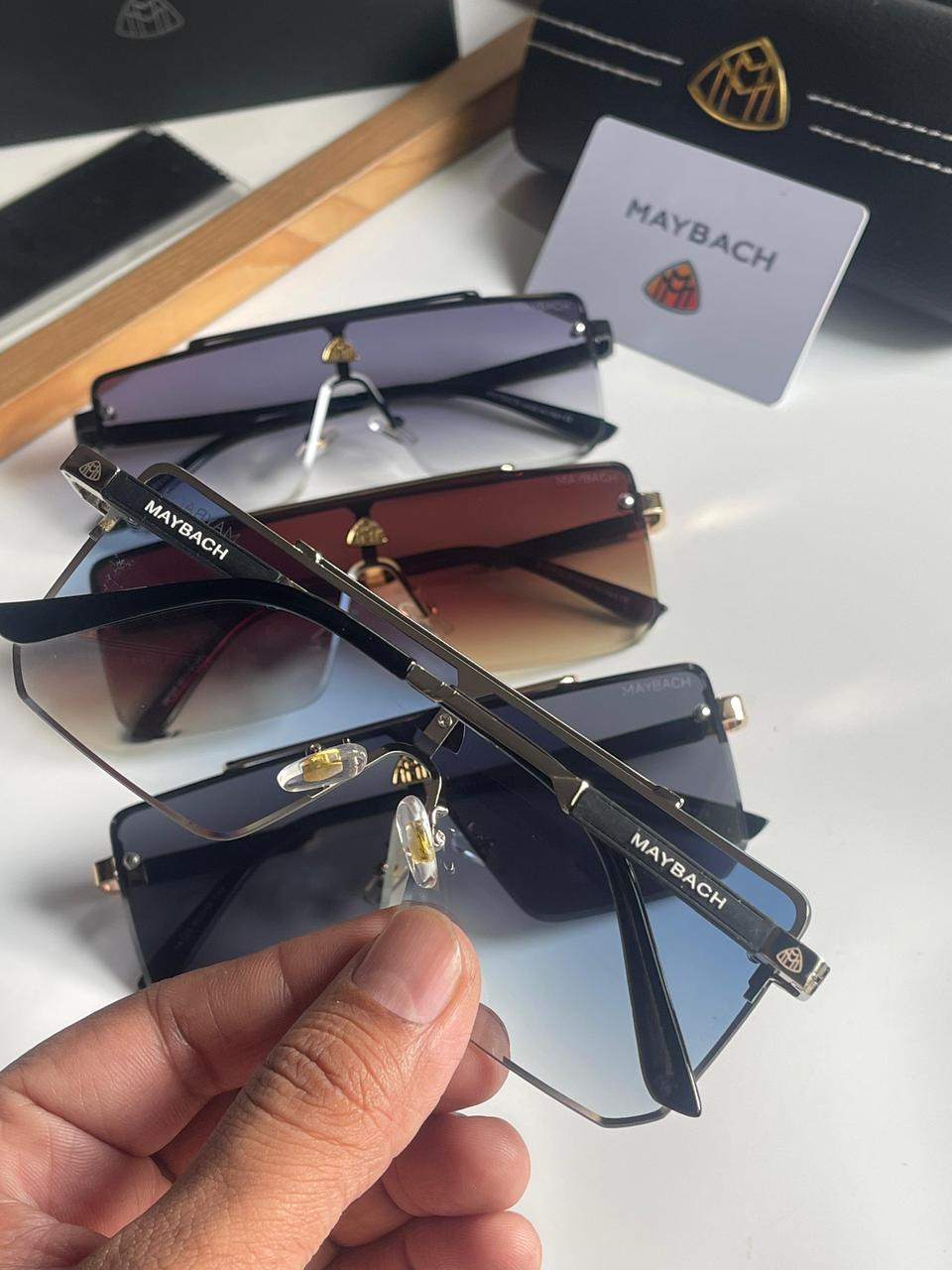 Maybach Luxury Oversize Rimless Shield Men’s Sunglasses - Image 5