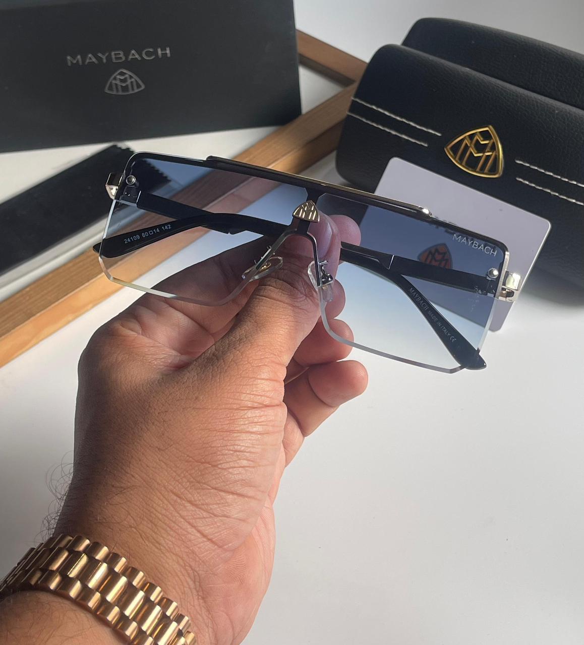 Maybach Luxury Oversize Rimless Shield Men’s Sunglasses - Image 7