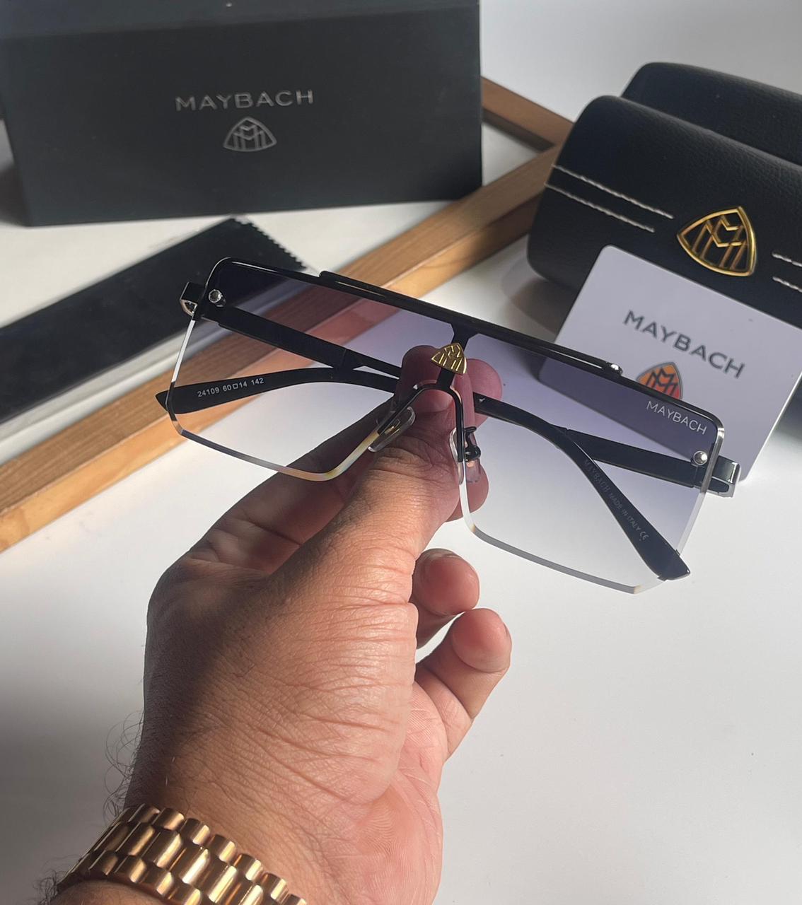 Maybach Luxury Oversize Rimless Shield Men’s Sunglasses - Image 8
