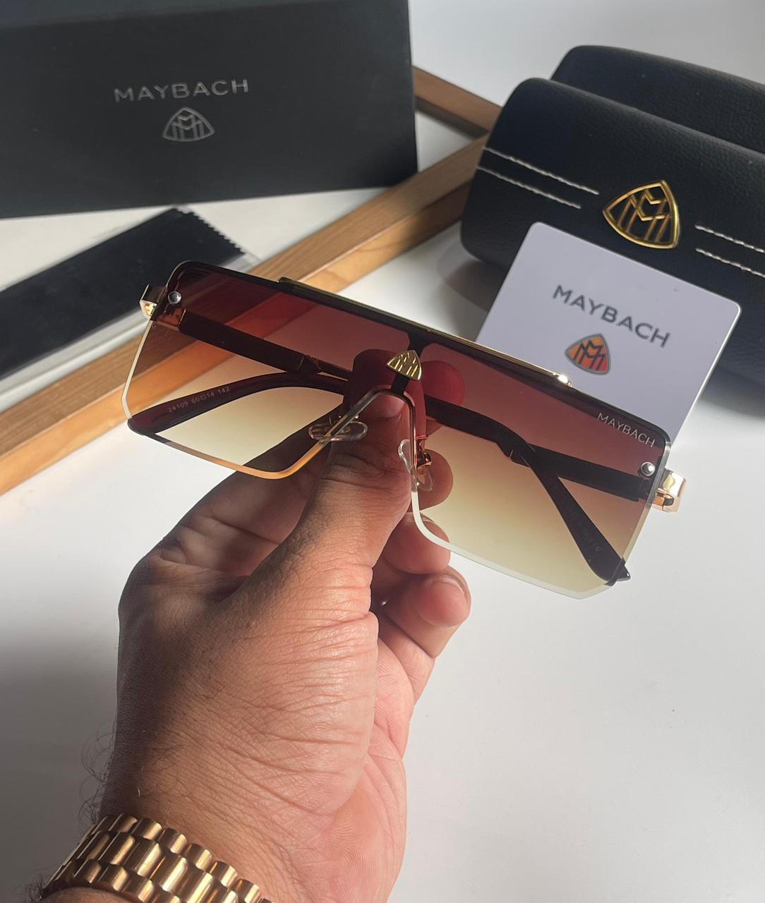 Maybach Luxury Oversize Rimless Shield Men’s Sunglasses - Image 6