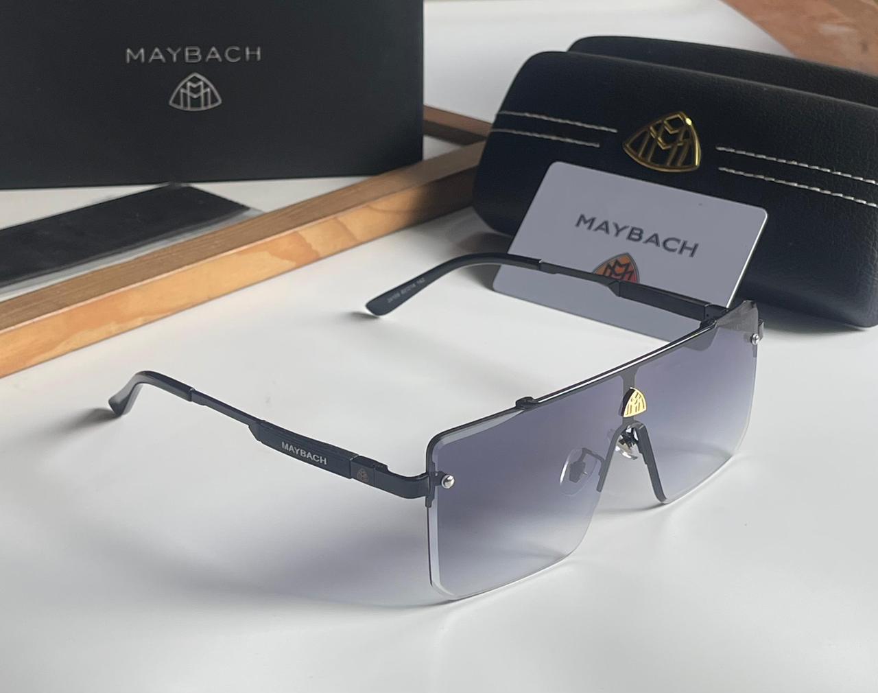 Maybach Luxury Oversize Rimless Shield Men’s Sunglasses - Image 3