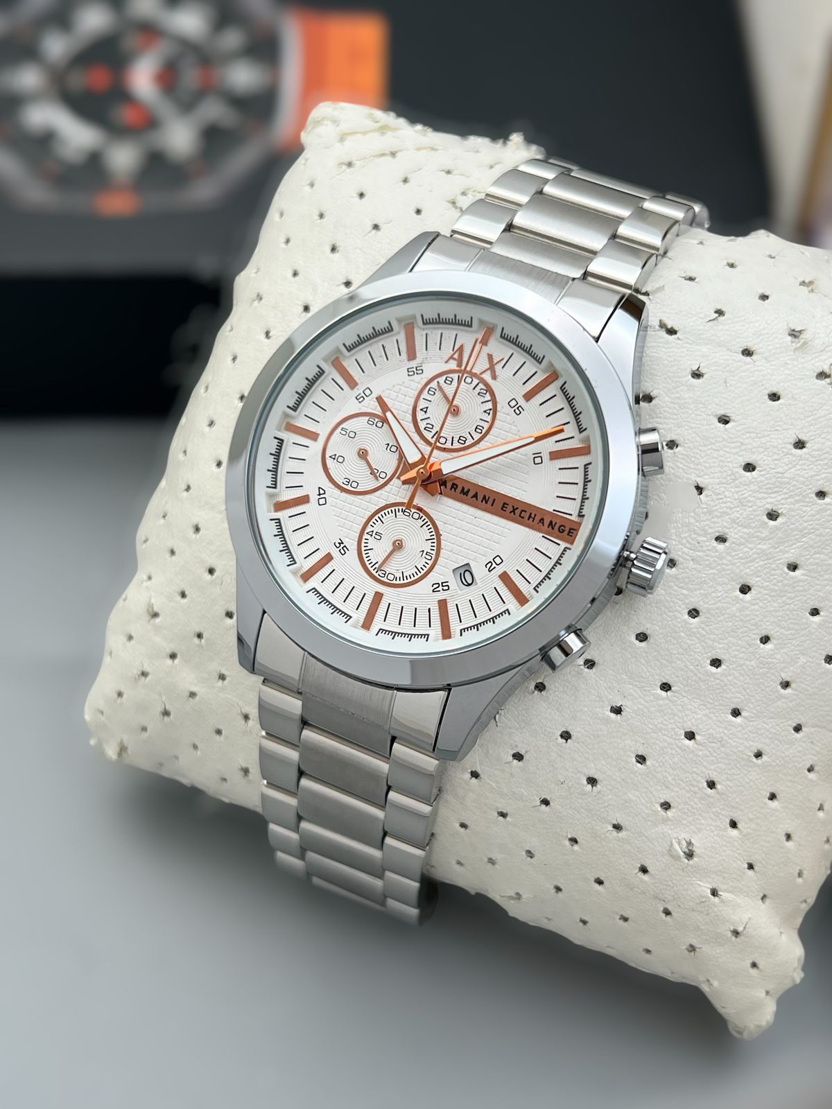 Emporio Armani Exchange Stainless Steel Chronograph 44mm Quartz Movement Men's Watch - Image 3