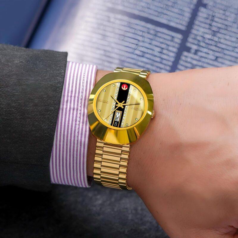 Rado Diastar Gold Day Date Stainless Steel 35mm Automatic Men's Watch