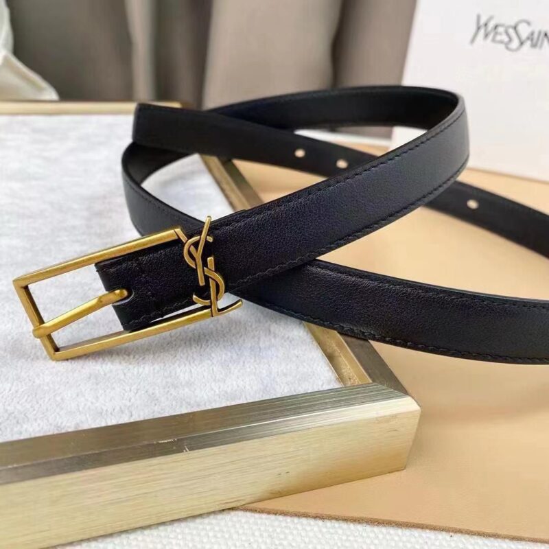 Saint Laurent YSL Women’s Thin Leather Belt