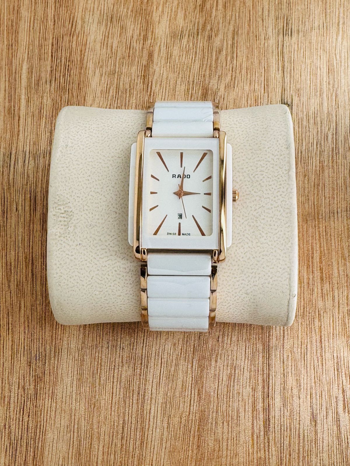 Rado Integral White Ceramic Gold Rectangular 31mm Quartz Movement Men's Watch - Image 3