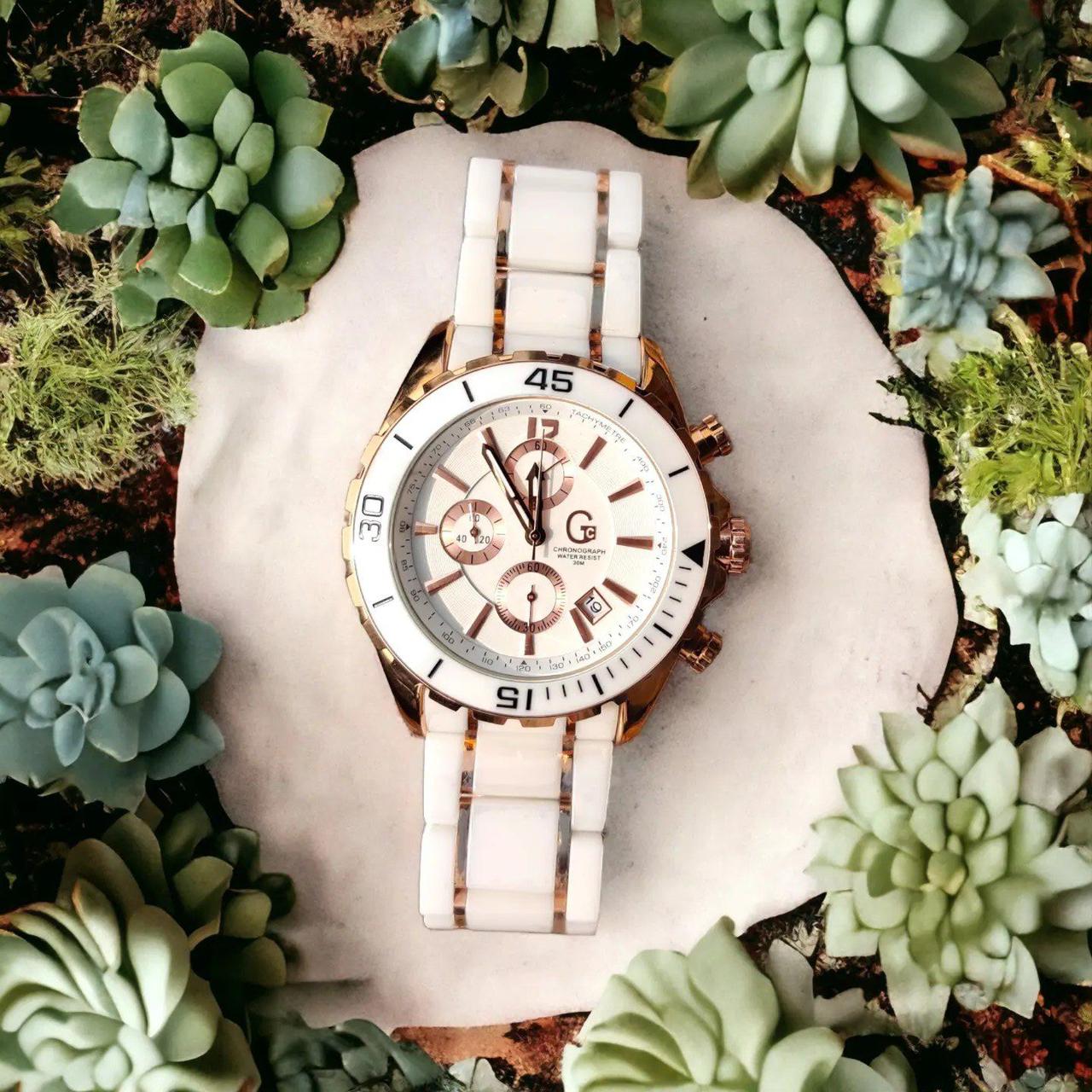 Gc Rose Gold White Chronograph 44mm Swiss Made Men's Watch - Image 2