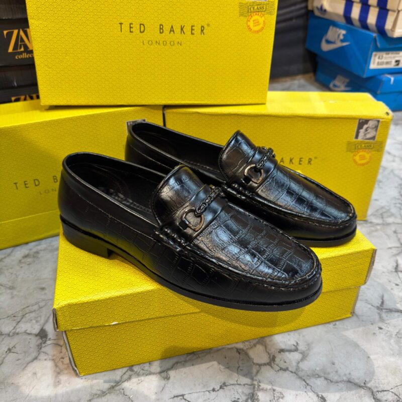 Ted Baker London Black Leather Horsebit Loafers for Men