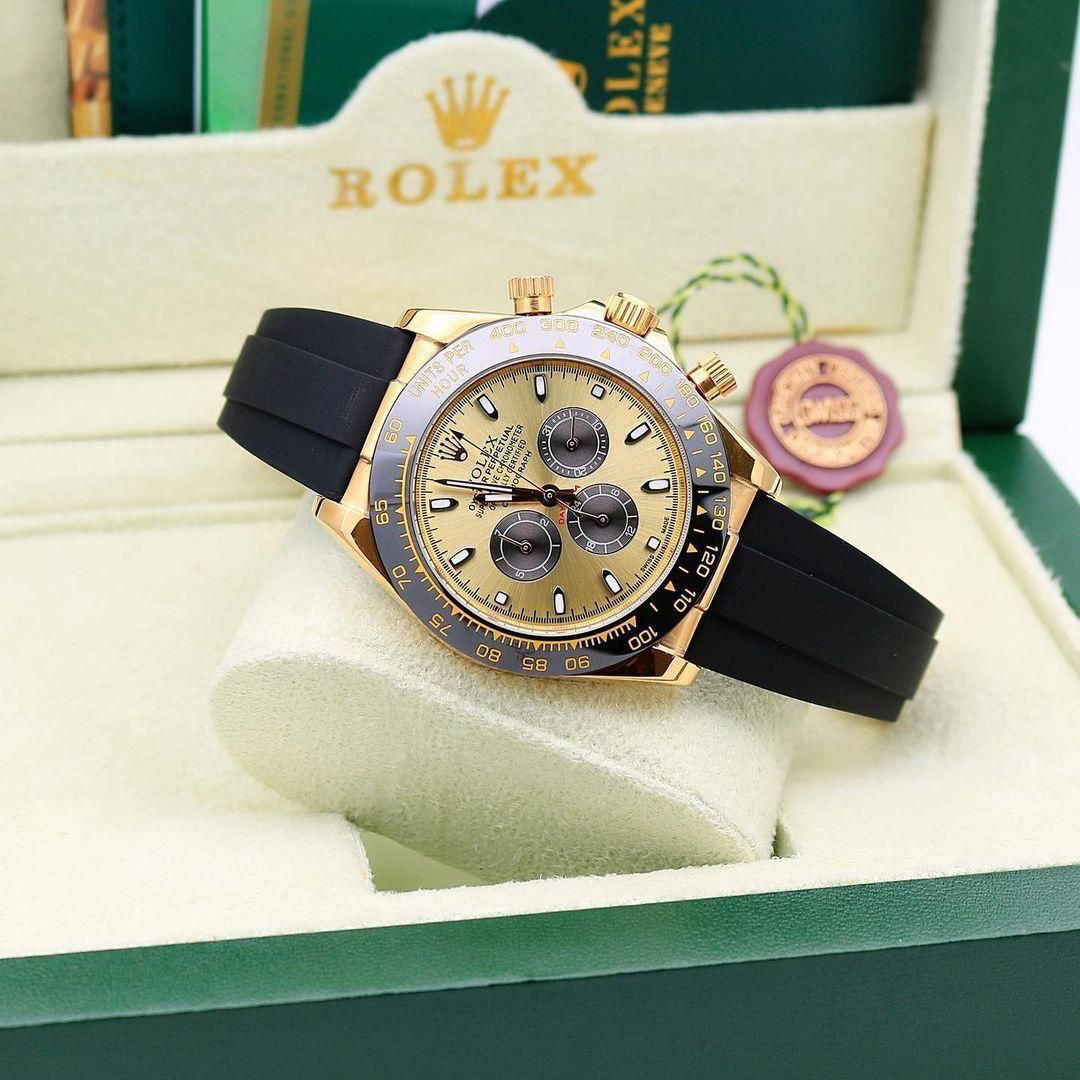 Rolex Cosmograph Daytona Yellow Gold Black Chronograph 40mm Automatic Men's Watch