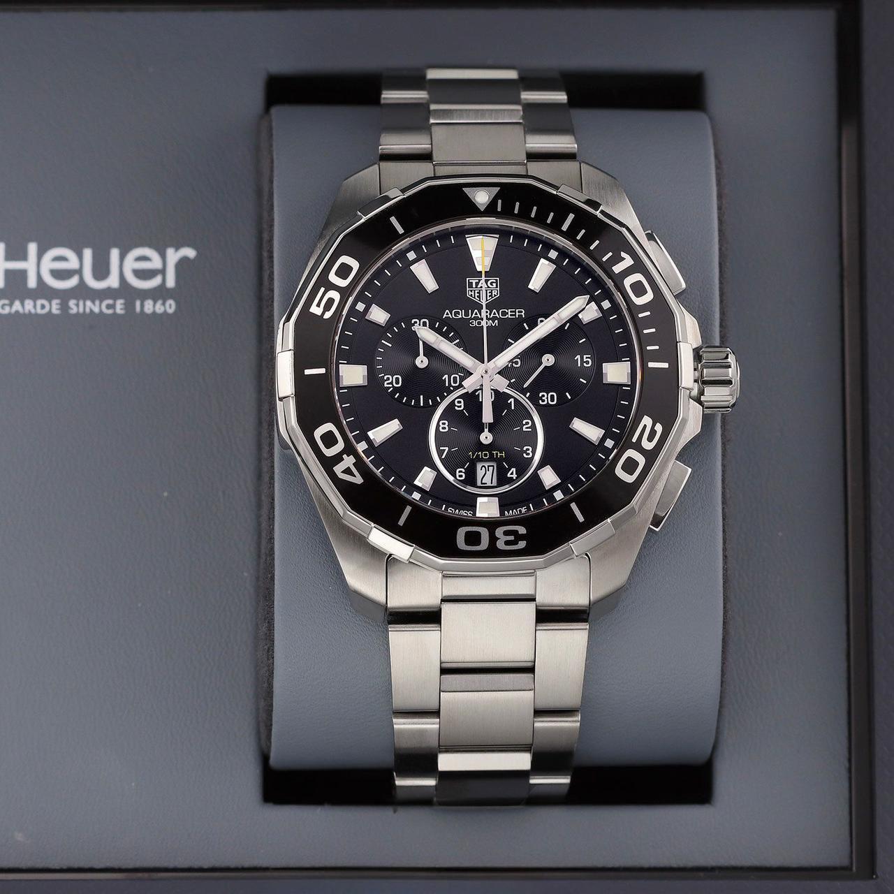 TAG Heuer Aquaracer 300M Black Dial Stainless Steel Chronograph 42mm Quartz Movement Men's Watch