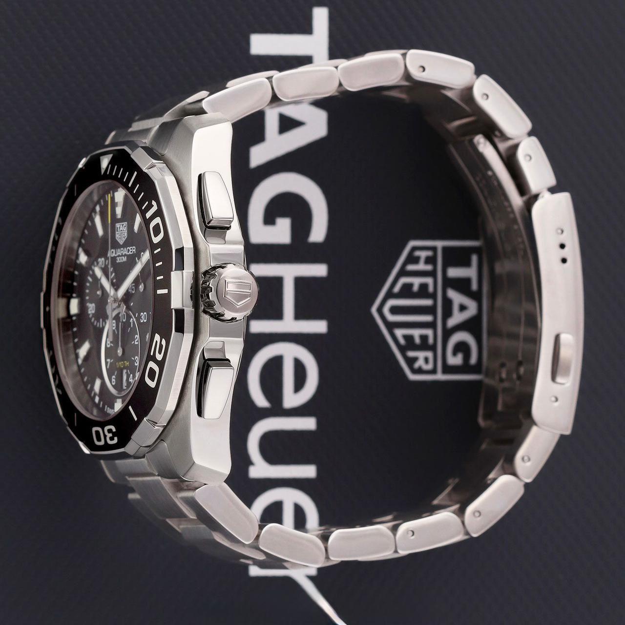 TAG Heuer Aquaracer 300M Black Dial Stainless Steel Chronograph 42mm Quartz Movement Men's Watch - Image 4