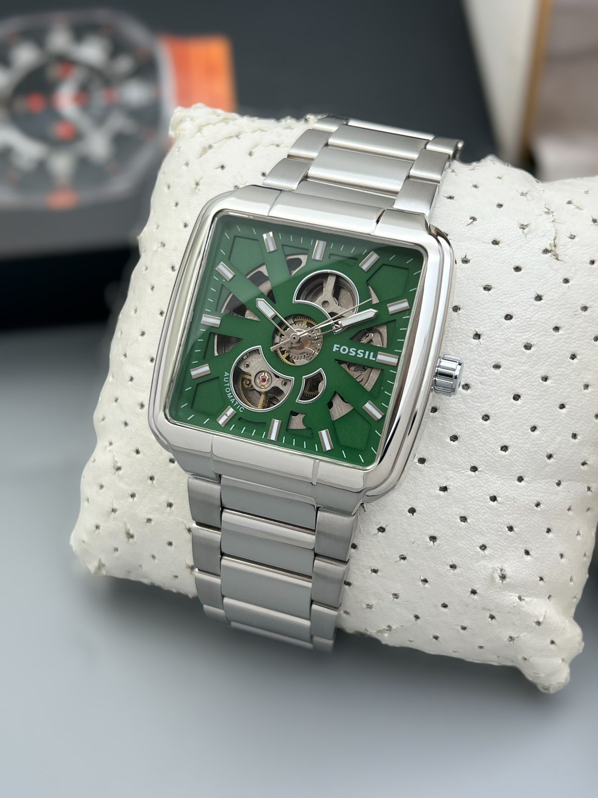 Fossil Heritage Stainless Steel Skeleton 44mm Automatic Men's Watch