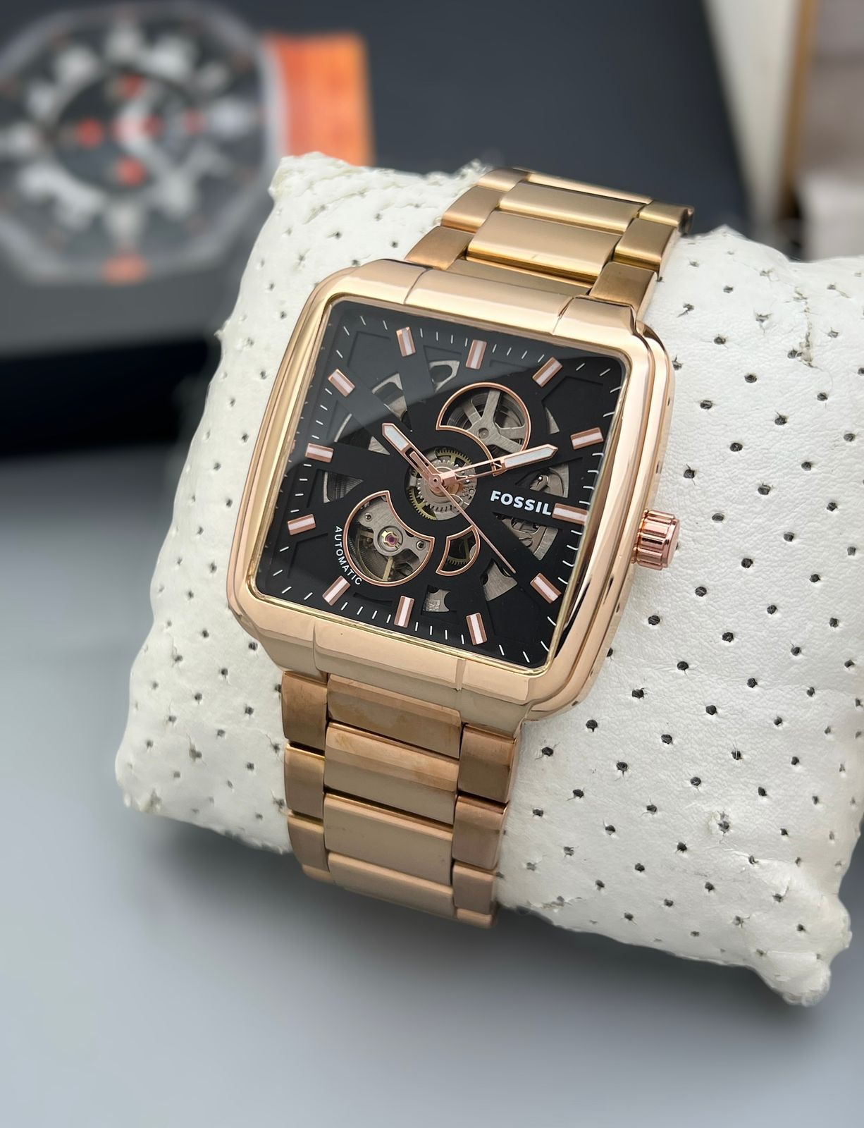 Fossil Heritage Stainless Steel Skeleton 44mm Automatic Men's Watch - Image 8