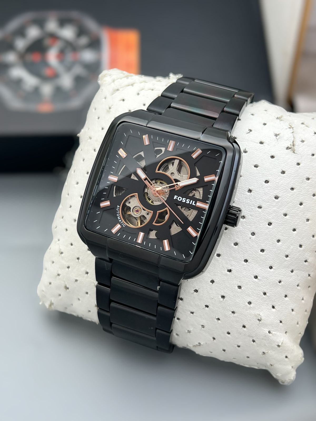 Fossil Heritage Stainless Steel Skeleton 44mm Automatic Men's Watch - Image 6