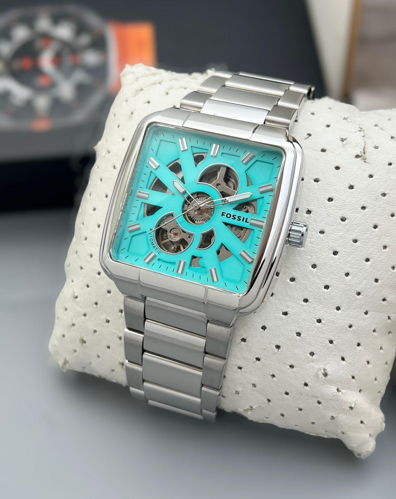 Fossil Heritage Stainless Steel Skeleton 44mm Automatic Men's Watch - Image 7