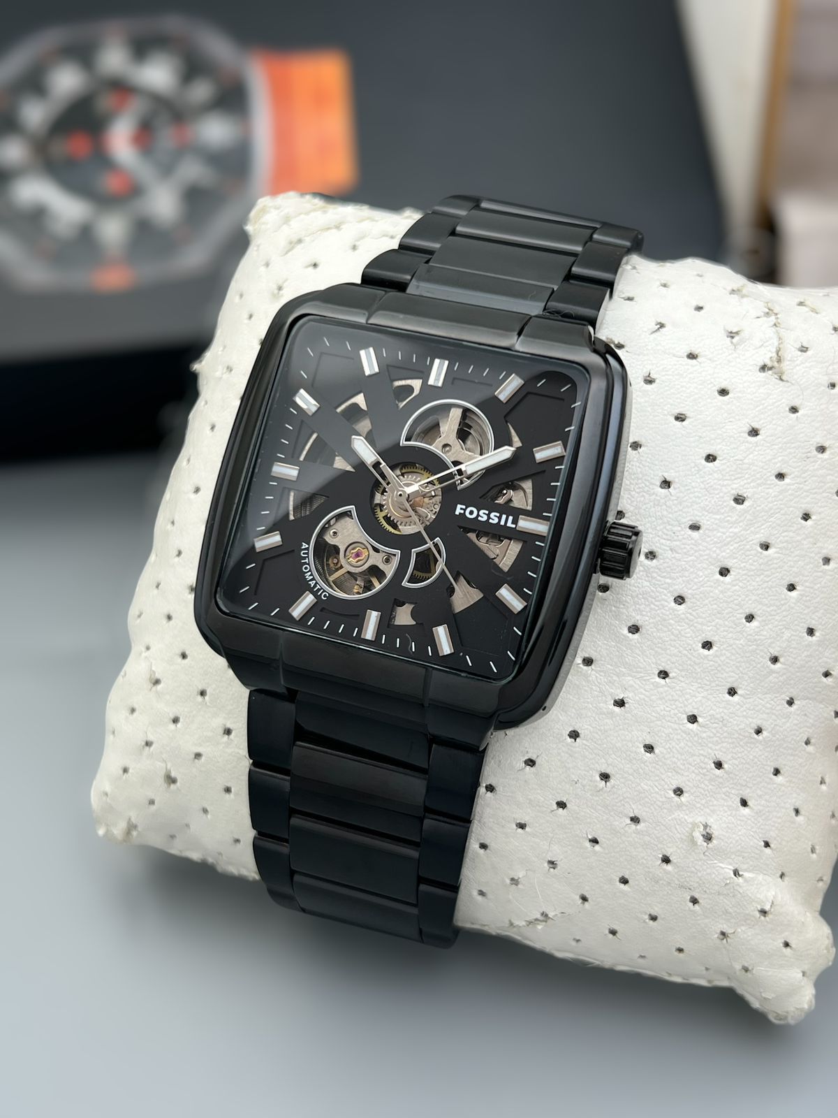 Fossil Heritage Stainless Steel Skeleton 44mm Automatic Men's Watch - Image 3