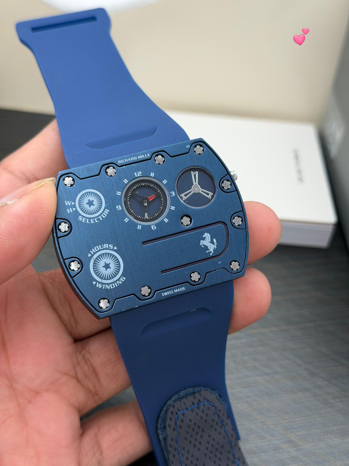 Richard Mille Rectangular Dual Display Rubber Strap Quartz Movement Men's Watch - Image 2