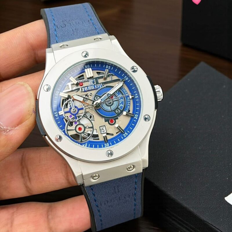 Hublot Skeleton Silver Case 44mm Quartz Movement Men's Watch