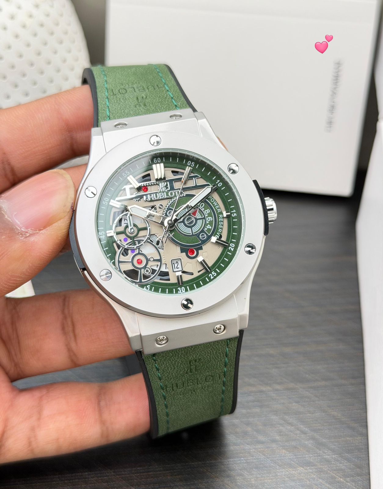 Hublot Skeleton Silver Case 44mm Quartz Movement Men's Watch - Image 2