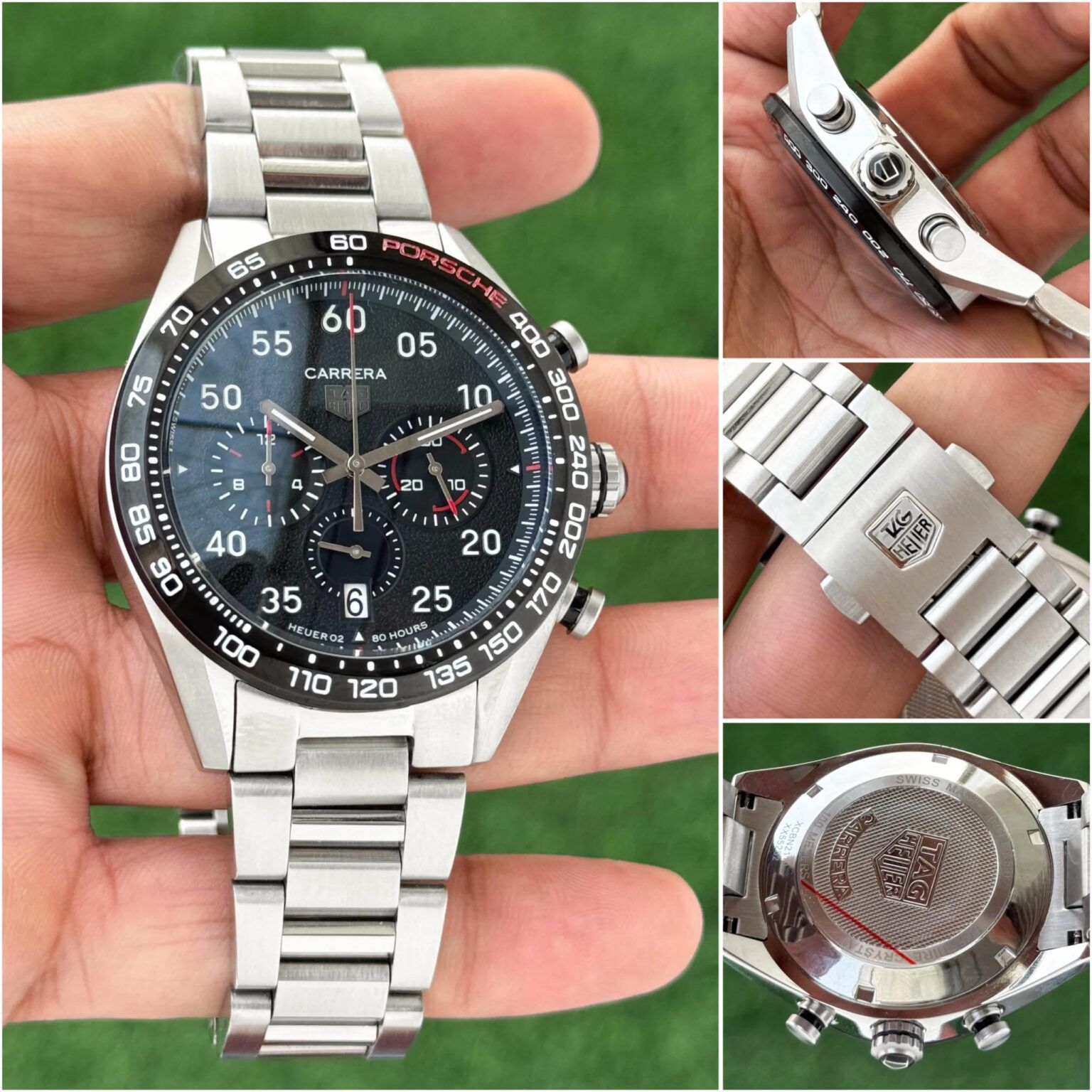 TAG Heuer Carrera Porsche Special Edition Black Dial  Stainless Steel Chronograph 44mm Quartz Movement Men's Watch - Image 6