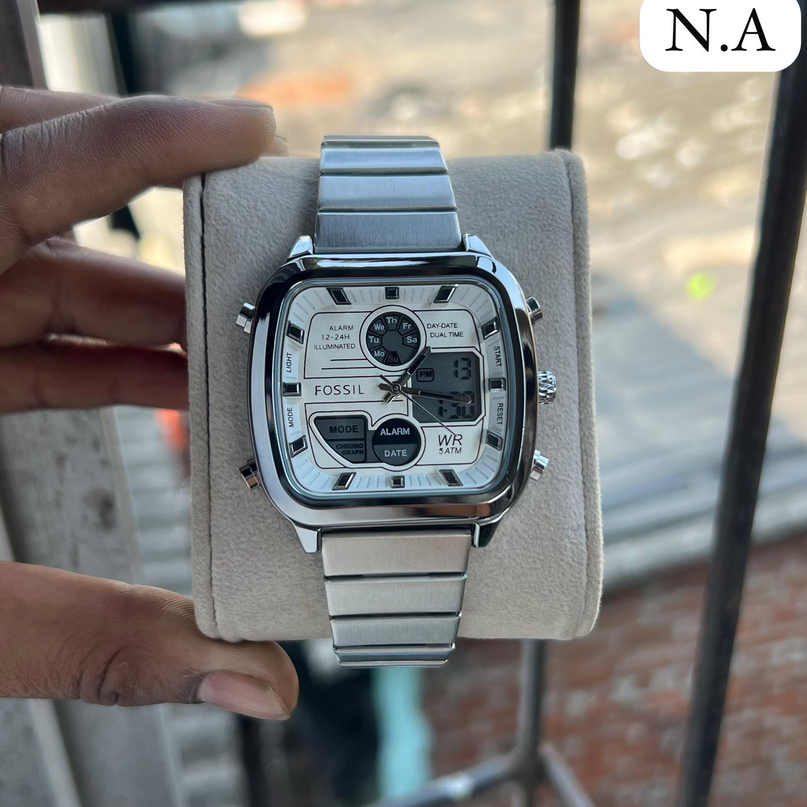 Fossil FS5889 Retro Analog Digital Stainless Steel Chronograph 42mm Quartz Movement Men's Watch - Image 2