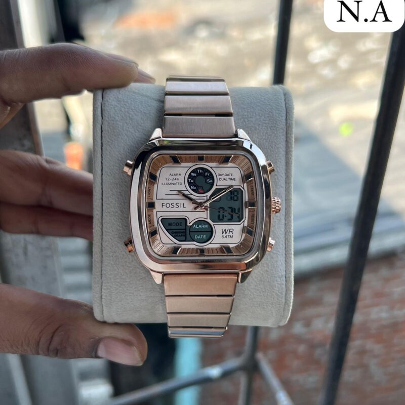 Fossil FS5889 Retro Analog Digital Stainless Steel Chronograph 42mm Quartz Movement Men's Watch