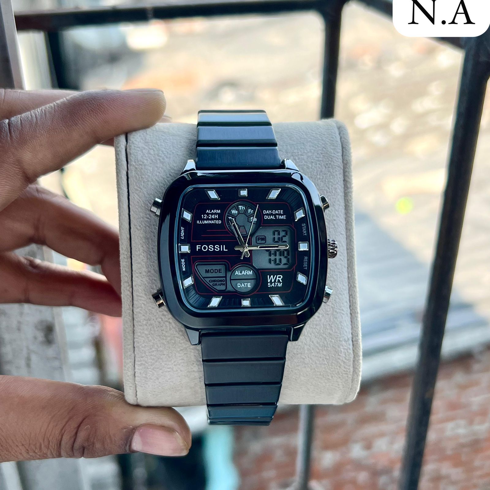 Fossil FS5889 Retro Analog Digital Stainless Steel Chronograph 42mm Quartz Movement Men's Watch - Image 4